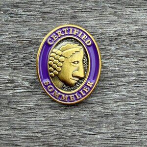 Vintage Certified Sommelier Lapel Pin – Gold & Purple